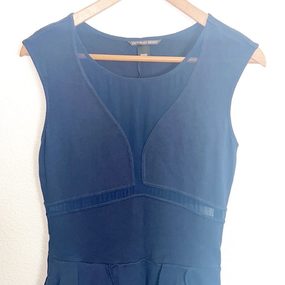 Victoria's Secret Y2K Navy Blue Mini Peplum Mesh Tank Dress - Picture 2 of 12